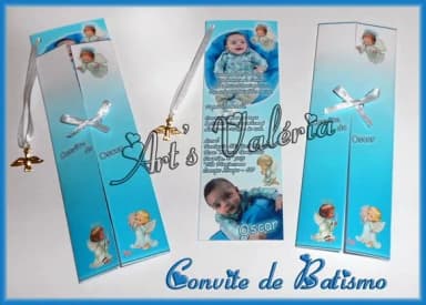 Convite de Batismo Marca Página