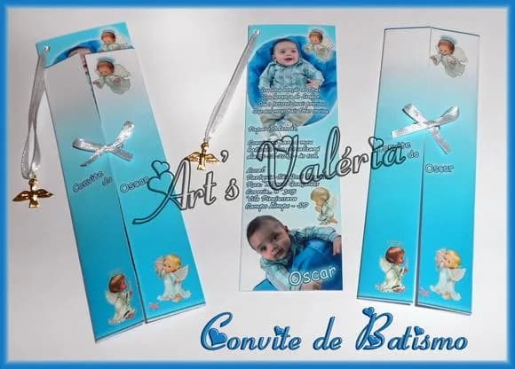 Convite de Batismo Marca Página