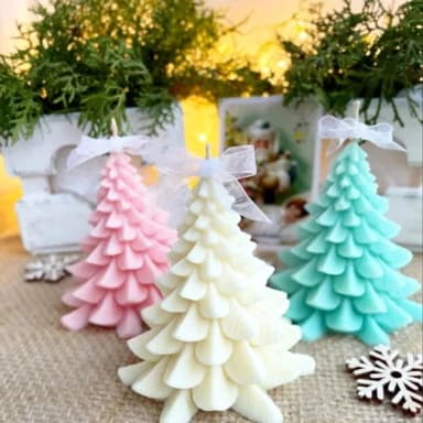 Lembrancinha Vela Decorativa Árvore de Natal Artesanal