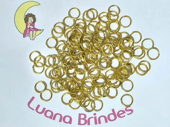 Elo 8mm Dourado para Pingente ou Chaveiro 100 Unidades
