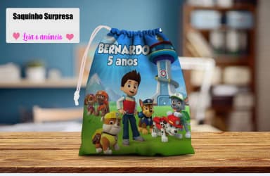 Saquinho Supresa para lembrancinhas da Patrulha Canina