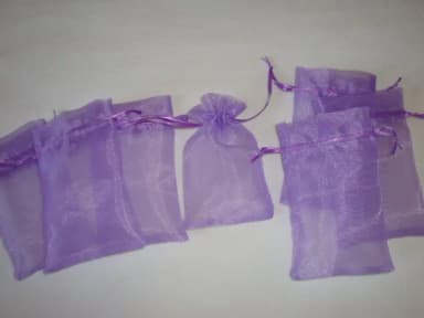 Saquinhos de Organza Cristal com Fita 8x12 - 60 Peças
