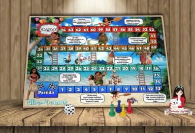 Tabuleiro Educativo Personalizado Moana