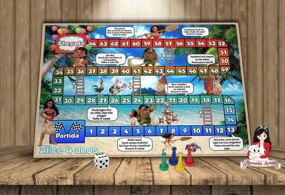 Tabuleiro Educativo Personalizado Moana