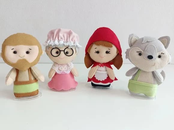 Combo Chapeuzinho e Seus Amigos 15cm Como 10 Peças