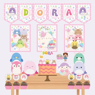 Kit Festa Só Um Bolinho SQUISHMALLOWS - Decoração de Festa