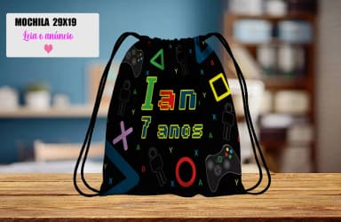 Mochilinha personalizada para lembrancinha Video Game