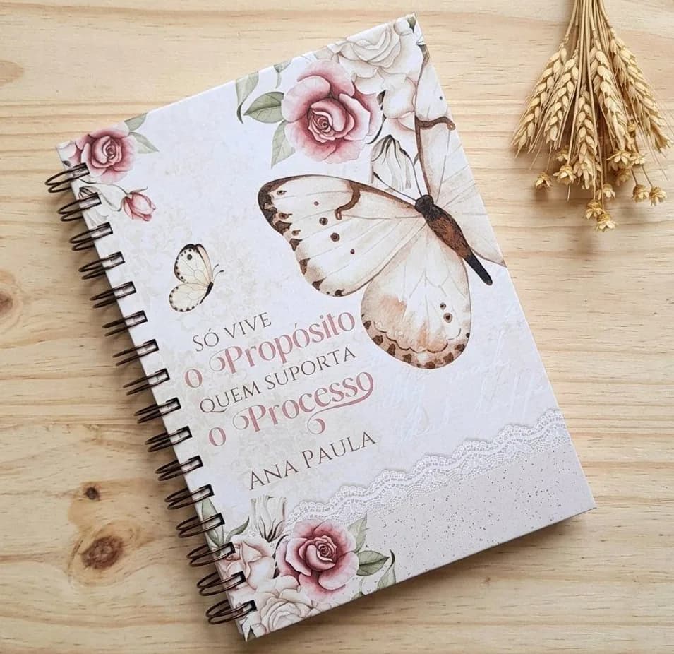 Caderno A5 Borboleta Vintage c/ 100 folhas