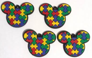 Pingente Autismo Modelo Mickey Pequeno - 6 Unidades