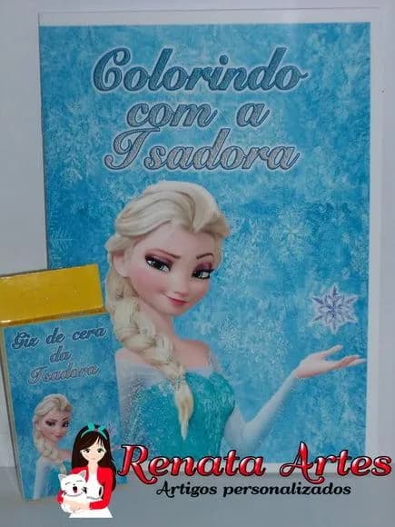 Revista para Colorir com Giz Frozen