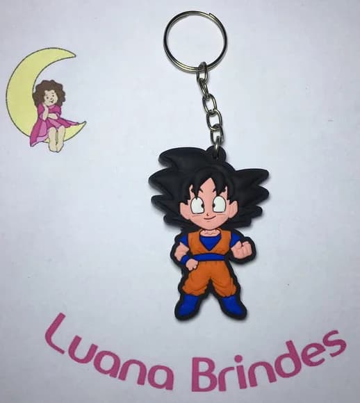Chaveiro Goku Dragon Ball Emborrachado Pct C/3 Und