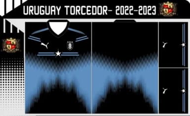 Vetor Da Camisa Uruguay Torcedor- 2022-2023