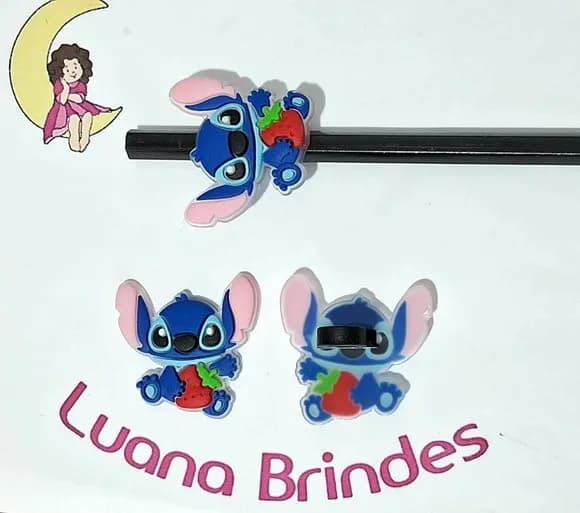 Lápis C/ponteira Stitch 3,5cm Emborrachado Pct C/6 Unidades