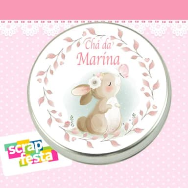 Latinha Personalizada Chá De Bebê Menina Coelho Cute
