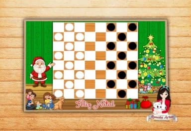 Jogo de Damas Personalizado Natal 2025