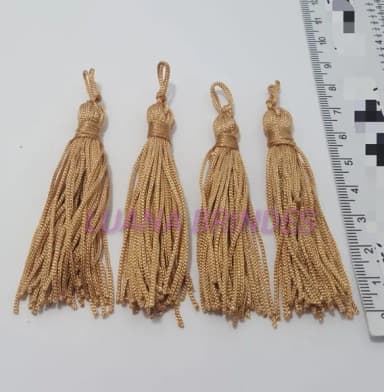 Pingente Tassel de Seda na cor Caramelo Pct 10 Unidades