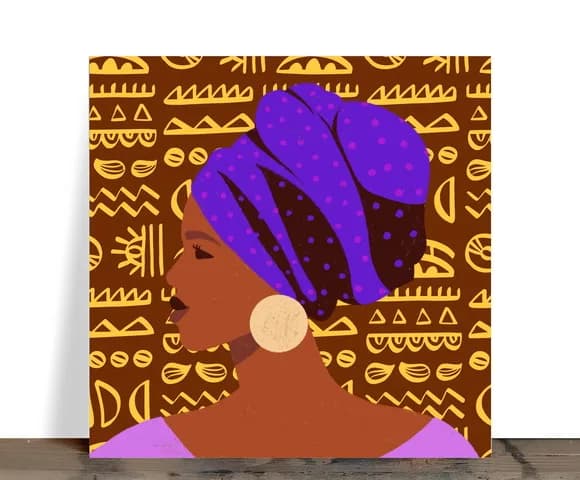 Azulejo Decorativo Afro 15x15 cm com Suporte