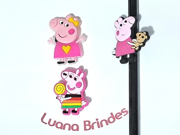 Lápis C/ponteira Porquinha Rosa Emborrachado 6 Unidades