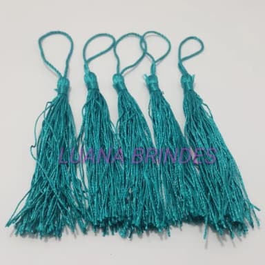 Pingente Tassel de Seda verde Jade Pct 18 Unidades