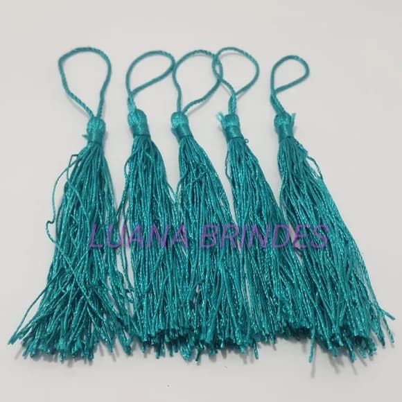 Pingente Tassel de Seda verde Jade Pct 18 Unidades