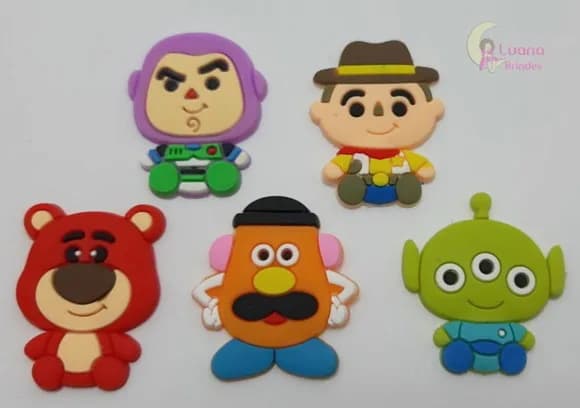 Apliques Toy Story de Borracha - Pct C/5 Unidades