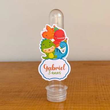 Apliques para Tubetes Personalizados DINOSSAURO BABY - Decoração de Festa | Lembrancinhas | Aniversário | Personalizados