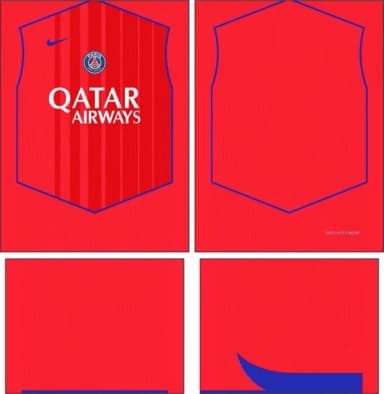 Arte Vetor Camisa Psg Terceira 2025-2026