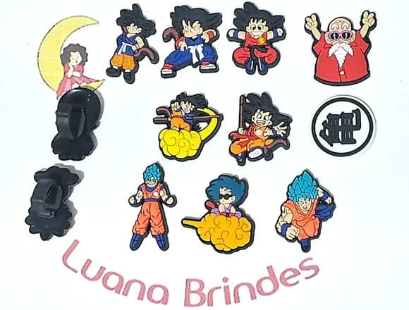 Pins para Cadarço Dragon Boll Emborrachado 10 Unidades