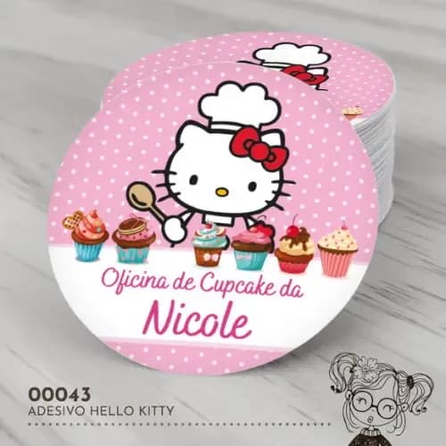 Adesivo Redondo Hello Kitty - 00043