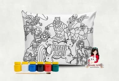 Almofada com Tinta para Colorir Vingadores