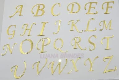 Aplique Letra de Acrílico Espelhado Dourado de 3,5cm