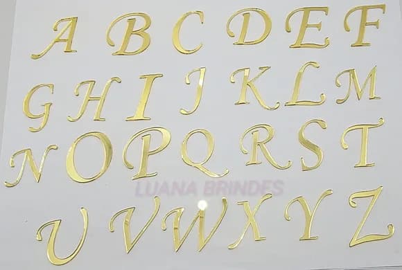 Aplique Letra de Acrílico Espelhado Dourado de 3,5cm