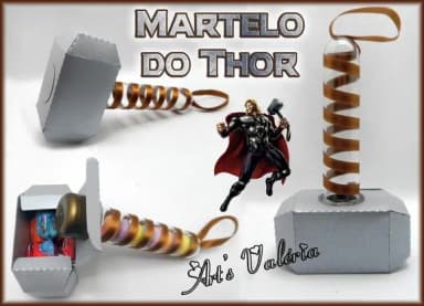 Martelo do Thor - Caixinha com Tubete com Fita