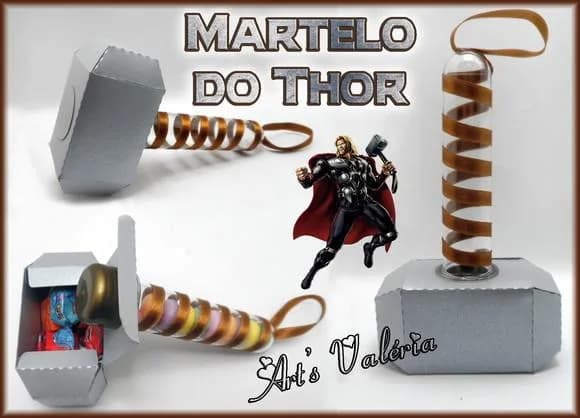Martelo do Thor - Caixinha com Tubete com Fita