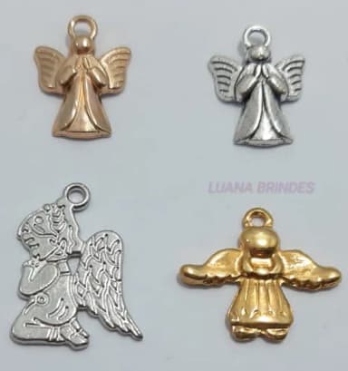 Kit Pingente Anjos Variados de Metal-pct c/12 unid