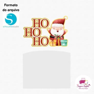 Arquivo Digital - Topo de Bolo Ho Ho Ho com Papai Noel