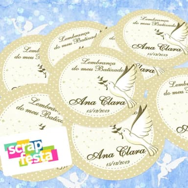 Adesivo 5 cm Redondo Personalizado Festa Batizado