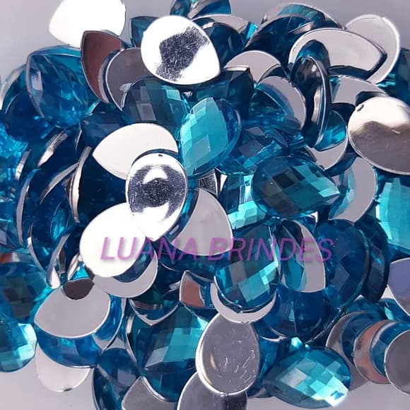 Chaton Gota Azul - 14mm X 10mm - Pct Com 100 Unidades