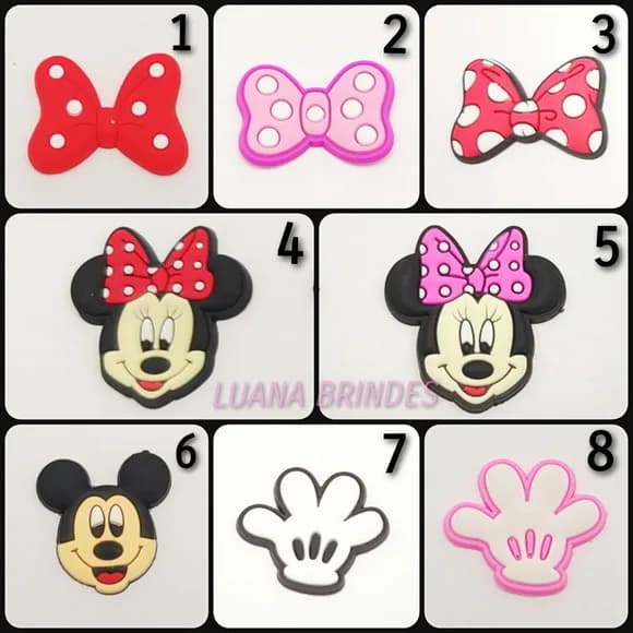 Apliques Emborrachados - Mickey e Minnie - Pct. C/10 Unid.