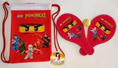 Mochila Ping Pong Tema Ninjago Vermelho