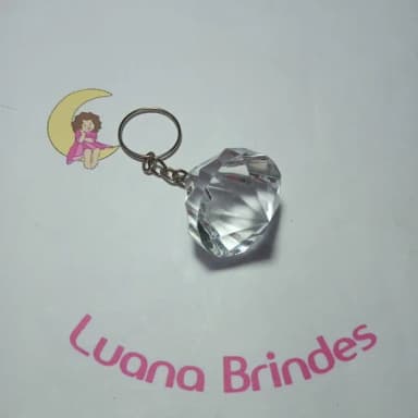 Chaveiro Diamante Transparente Acrilico 4cm 2 Unidades