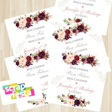 Adesivo Personalizado Quadrado 5x5 Festa Casamento