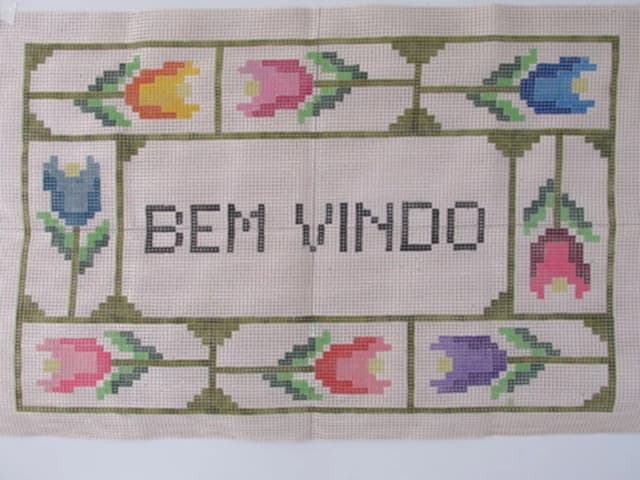 Tela pintada para bordar tapeçaria - Talagarça grossa