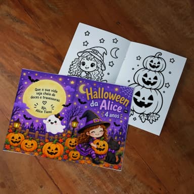 Revista Colorir Festa Halloween Bruxinha