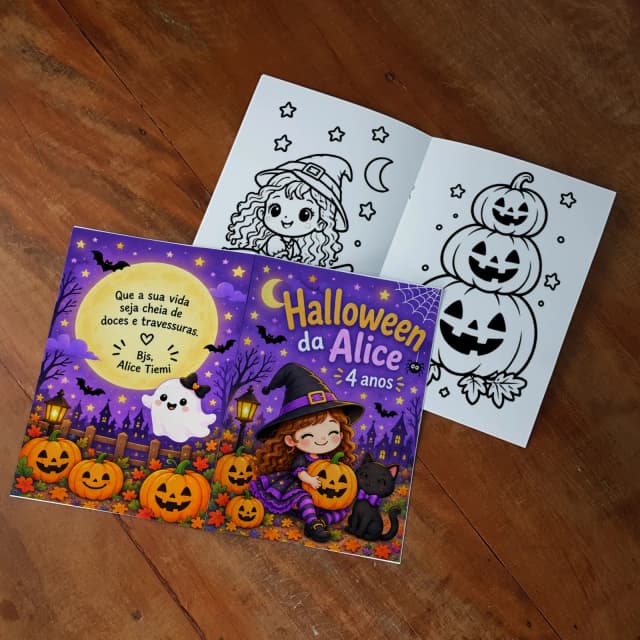 Revista Colorir Festa Halloween Bruxinha