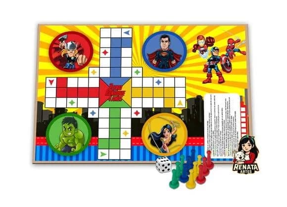 Jogo de Ludo Personalizado Heróis