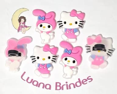Ponteira P/lápis Hello Kitty e Melody Pacotes com 6 Unidades