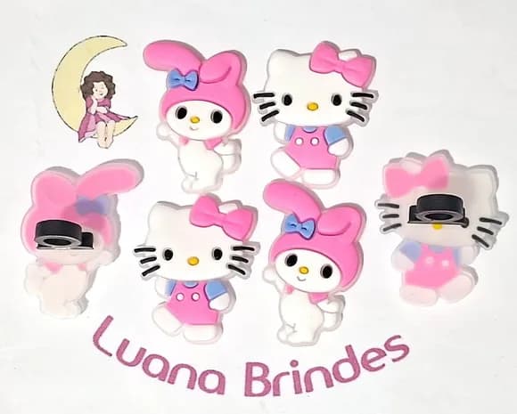 Ponteira P/lápis Hello Kitty e Melody Pacotes com 6 Unidades