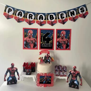Kit Mesversário Homem Aranha Personalizados - Só Um Bolinho