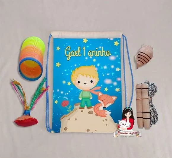 Mochila Boa Infância Tema Pequeno Príncipe 4